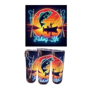 Fishing Life Party Tumblers - Vibrant Multicolor Design